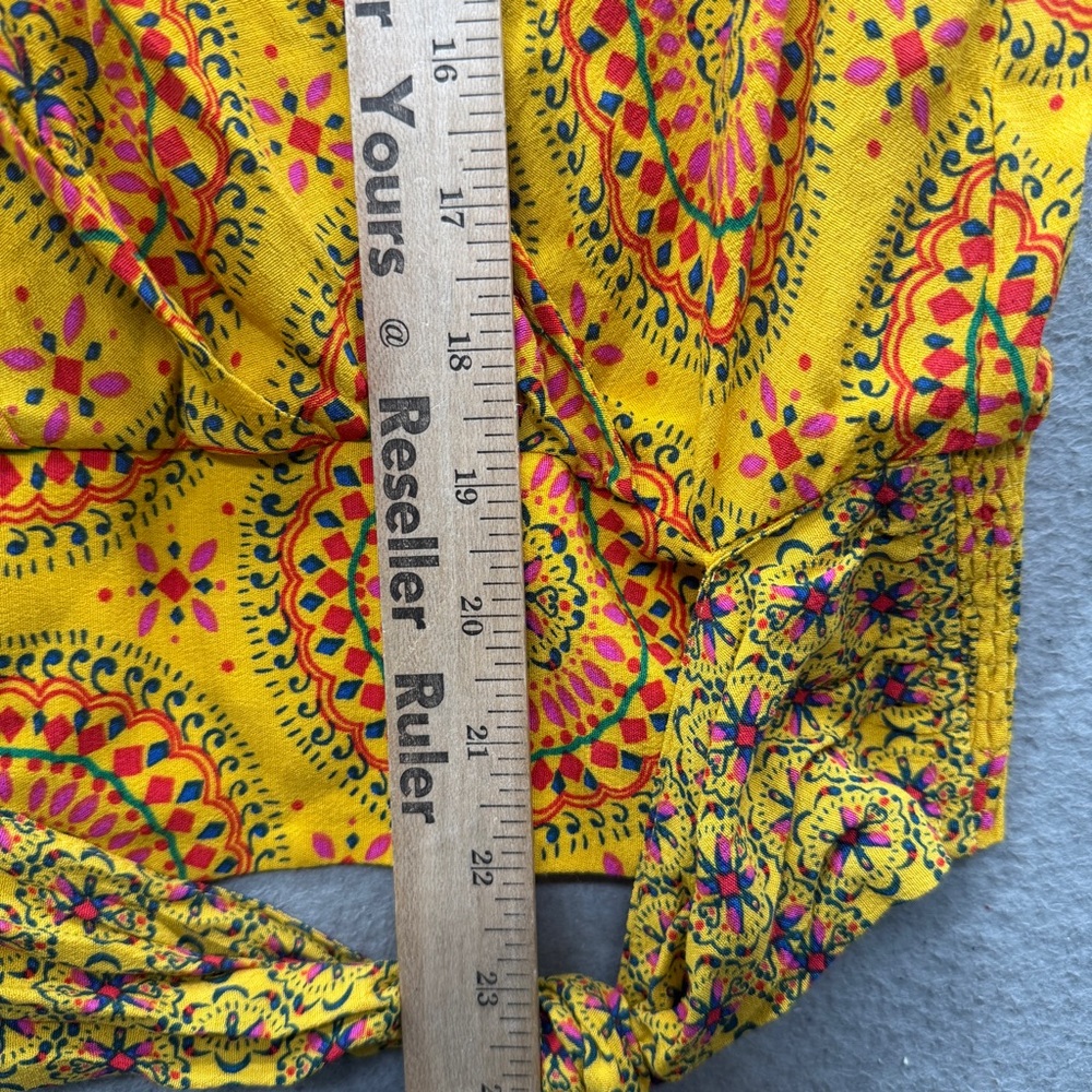 Maeve Yellow Paisley Tie-Waist Blouse - Picture 4 of 11